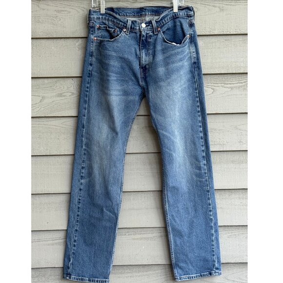 Levi’s 505 Men’s Jeans Straight Fit 34x32 Blue Denim Zip Fly - Picture 1 of 11